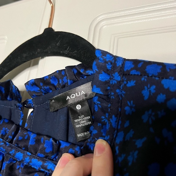 AQUA Flutter Sleeve Asymmetrical Dress - Picture 9 of 13